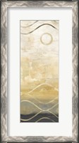 Framed Abstract Waves Black/Gold Panel II