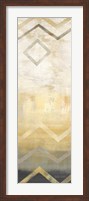 Framed Abstract Waves Black/Gold Panel III