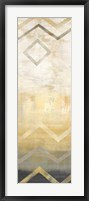 Framed Abstract Waves Black/Gold Panel III