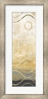 Framed Abstract Waves Black/Gold Panel IV