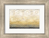 Framed Abstract Waves Black/Gold