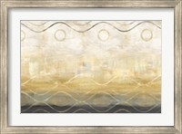 Framed Abstract Waves Black/Gold