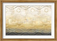 Framed Abstract Waves Black/Gold