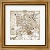 Framed Euro Map II - Rome