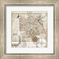 Framed Euro Map II - Rome