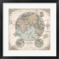 Framed World Hemispheres I