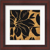 Framed Black and Gold Flora 1