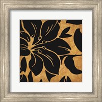 Framed Black and Gold Flora 1