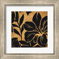Framed Black and Gold Flora 2