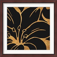 Framed Black and Gold Flora 3