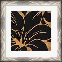 Framed Black and Gold Flora 3