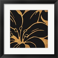 Framed Black and Gold Flora 3