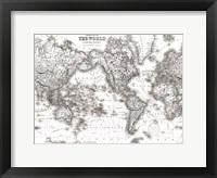 Framed World Map White