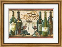 Framed Wooden Wine Landscape