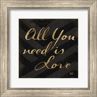 Framed Chevron Sentiments Black/Gold II