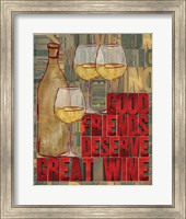 Framed Printers Block Wine and Friends I