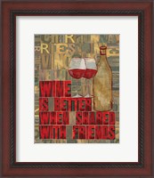 Framed Printers Block Wine and Friends II