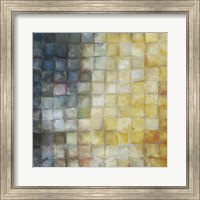 Framed Yellow Gray Mosaics I