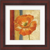 Framed Poppy Tapestry Stripes I