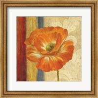 Framed Poppy Tapestry Stripes I