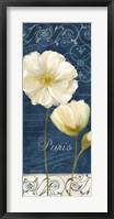 Framed Paris Poppies Navy Blue Panel I