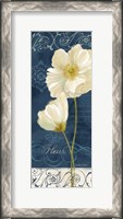 Framed Paris Poppies Navy Blue Panel II