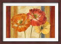 Framed Poppy Tapestry Stripes Landscape