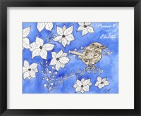 Framed Poinsettia Bird Song