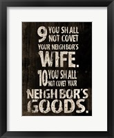 Framed 10 Commandments (9 & 10)