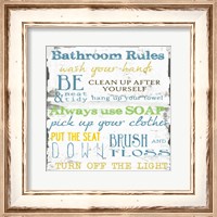 Framed Bathroom Rules Multi 1