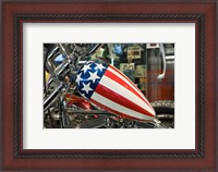 Framed Patriotic Motorcycle with Stars and Stripes