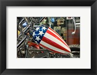 Framed Patriotic Motorcycle with Stars and Stripes