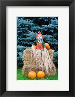 Framed Wisconsin Autumn haystack, Halloween decorations