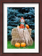 Framed Wisconsin Autumn haystack, Halloween decorations