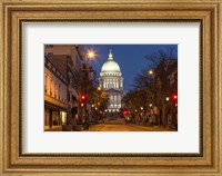 Framed Looking down State Street in downtown Madison, Wisconsin