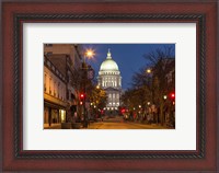 Framed Looking down State Street in downtown Madison, Wisconsin