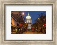 Framed Looking down State Street in downtown Madison, Wisconsin