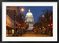 Framed Looking down State Street in downtown Madison, Wisconsin