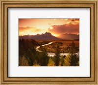 Framed Teton Range at Sunset, Grand Teton National Park, Wyoming