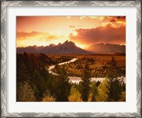 Framed Teton Range at Sunset, Grand Teton National Park, Wyoming