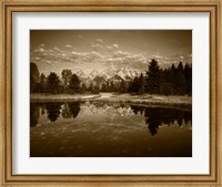Framed Teton Range and Snake River, Grand Teton National Park, Wyoming (sepia)