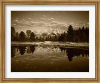 Framed Teton Range and Snake River, Grand Teton National Park, Wyoming (sepia)