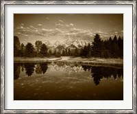 Framed Teton Range and Snake River, Grand Teton National Park, Wyoming (sepia)