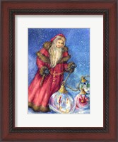 Framed Old Santa with Gifts