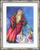 Framed Old Santa with Gifts