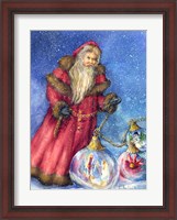 Framed Old Santa with Gifts