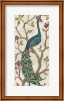 Framed Peacock Fresco I
