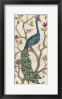 Peacock Fresco I Framed Print