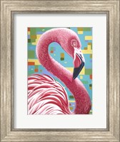 Framed Fabulous Flamingos I