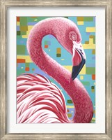 Framed Fabulous Flamingos I